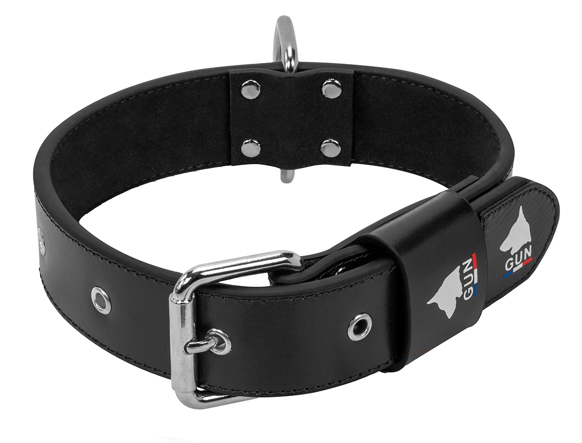 Collier Cuir Noir Large pour chien - Image 3